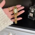 Gold Oval Small Dial Watch for Women, Versatile, Simple, Fashionable for Middle and High School Girls. 