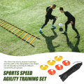 Sports Speed Agility Training Set 12 Disc Cones 4 Steel Stakes and Agility Ladder for Football Basketball Rugby Track. 
