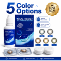 Weekly Color Contact Lens with 30 ml Mutisol+ Solution & Lens Case. 