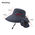 Wenefang Designer Women's Lightweight Summer Bucket Hat with Ponytail Hole Big Brim Sunscreen Cap Outdoor Eye Protection Sun Hat. 