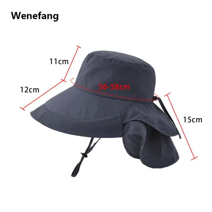 Wenefang%20Designer%20Women's%20Lightweight%20Summer%20Bucket%20Hat%20with%20Ponytail%20Hole%20Big%20Brim%20Sunscreen%20Cap%20Outdoor%20Eye%20Protection%20Sun%20Hat%20-%20Image%206