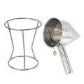 Stainless Steel Piston Funnel with Support for Sauce Cream Dosing Funnel for Sauce. 