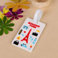 Explosive creative PVC cartoon luggage tag luggage identification tag soft rubber boarding pass cute gift PVC card set. 