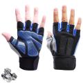 Cotton Belt Gym Gloves For Men - Black & Blue. 