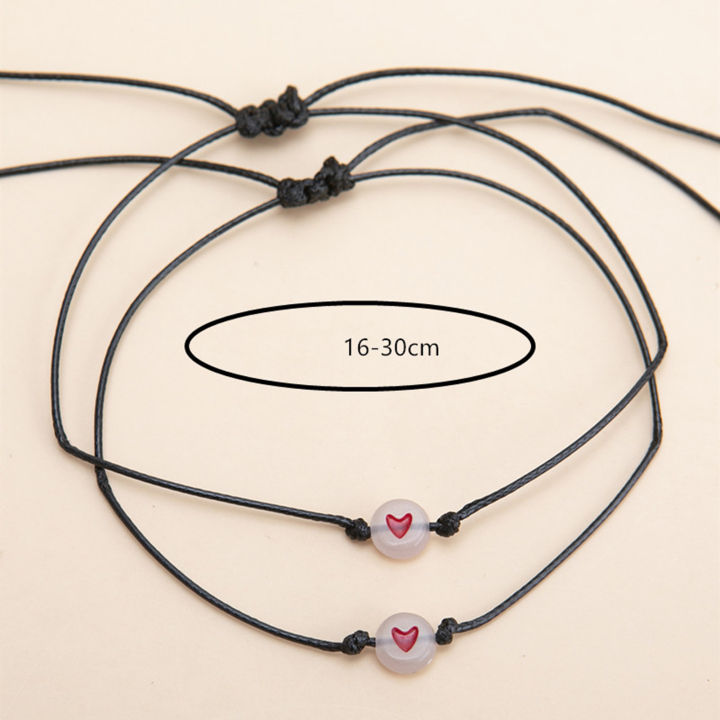 Pink%20Promise%20Couple%20Jewelry%20Set%20Valentines%20Day%20Gift%20Couple%20Bracelets%20Heart%20Decor%20Unisex%20Lightweight%20Adjustable%20Wrist%20Jewelry%20-%20Image%203