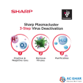 SHARP FP-J30E-B Air Purifier with Plasmacluster Ion Technology, True HEPA Filter, Multi-Stage Filtration, Portable Compact Design for Clean and Fresh Air – Ideal for Home, Office & Small Rooms". 