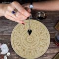 Sirendeshao Wooden Pendulum Board with Moon Star Divination Energy Carven Bargain price Plate Healing Meditation Board Ornaments Metaphysical Altar. 