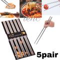 Reusable Korean Chinese Stainless Steel ChopSticks 5 Pair. 