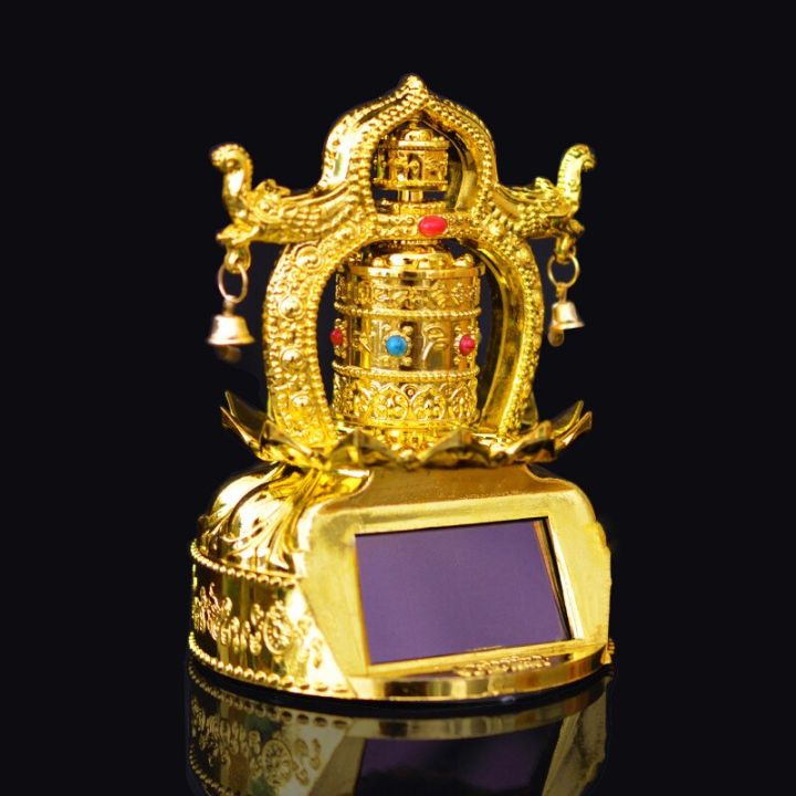 XJU-Car Solar Energy Prayer Wheel, Tibetan Tibet Buddhist Solar Energy Prayer Wheel For Car Interior Decoration 0905 - View #14
