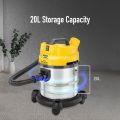 KENT - KSL-612 Wet and Dry Vacuum Cleaner 1200-Watt (Silver, Yellow). 