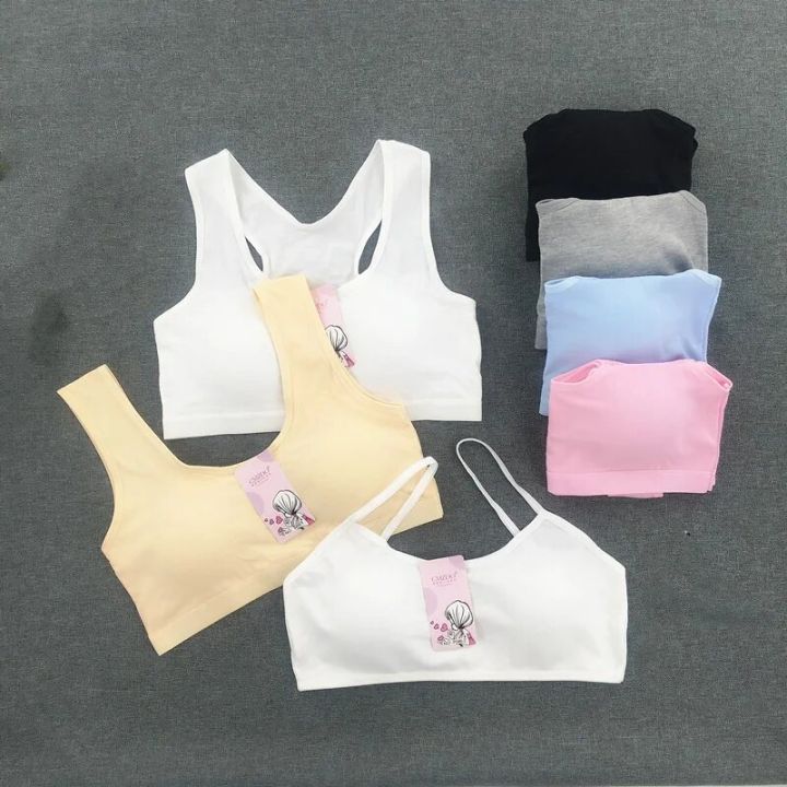 New Cotton Underwear Teenager Girls Bra Children Training Bras Vest 8-16Y Student Bra Wrapped Girls' Developing Sports Vest