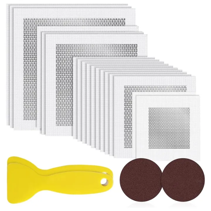 (GGBR) Drywall Repair Patch Kit,18 PCS 2/4/6/8 Inch Aluminum Fiber Mesh ...