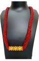 Nepali Red/Green Maili Traditional Tilhari Pote Mala Gold-Plated Necklace For Women. 