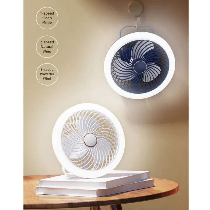Flexible Remote Control Ceiling Fan with LED Lamp Adjustable 3 Gear ...