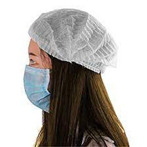 Disposable Cap Stretchable White Caps - Head Cover Hair For Cooking & Hygiene(100 Pieces)