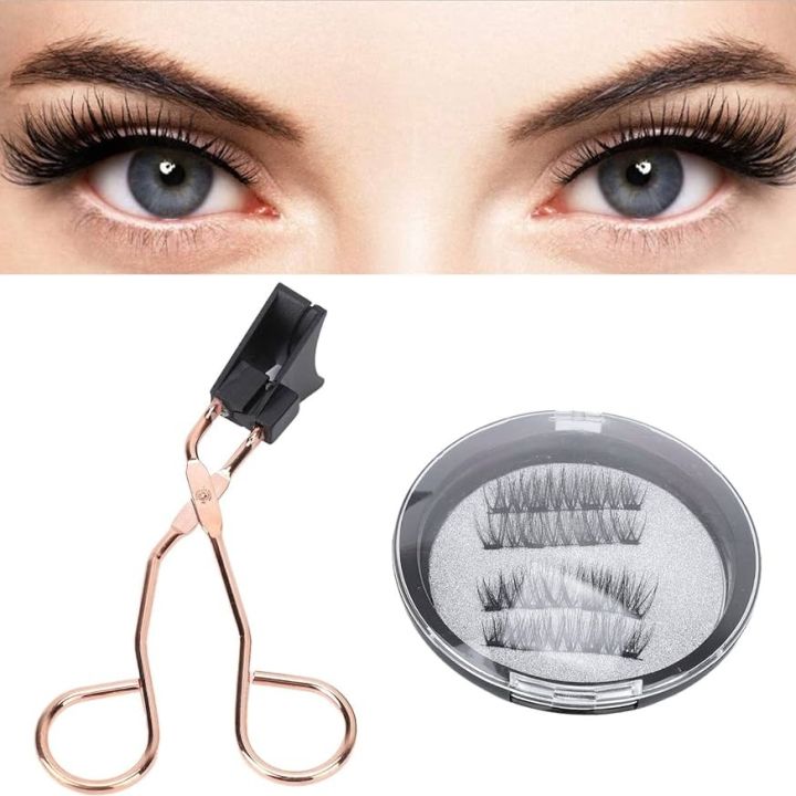 Magnetic Eyelashes Applicator Set Magnetic Eyelashes Dual Magnetic False Eyelashes Premium Quality for Natural Look Ultra Thin 3D Fiber Reusable Fake Lashes Extension