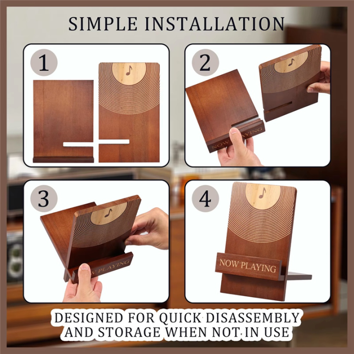 NCANRUI%20New%20Playing%20Vinyl%20Record%20Stand%20Wood%20Vinyl%20Record%20Holder%20Vintage%20Record%20Holder%20Stand%20Vinyl%20Record%20Holder%20Display%20-%20Image%203