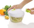 Japanese Blades Manual Crank Chop Food Processor - All-in-One Hand-Held Chopper - Hand Coppers For Kitchen Use. 
