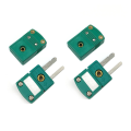 2 Set Mini K Type Thermocouple Wire Connectors Male Female Plug Adapter 200°C(392°F) for Thermocouple Sensor Probe Green. 