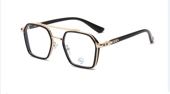 Classic Blue Ray Cut Black Metal Frame Computer Glass For Unisex ...