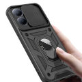 For VIVO Y27S Case Car Foldable Metal Bracket Sliding Camera Protection Hard Shockproof for VIVO Y27S Back Cover. 