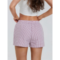 Women Y2k Gingham Cute Pj Short Pants Plaid Lounge Shorts Sleep Bottoms Elastic Boxers Streetwear. 