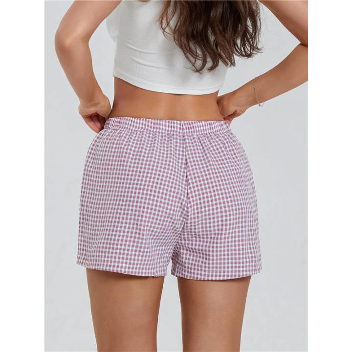 Women%20Y2k%20Gingham%20Cute%20Pj%20Short%20Pants%20Plaid%20Lounge%20Shorts%20Sleep%20Bottoms%20Elastic%20Boxers%20Streetwear%20-%20Image%206