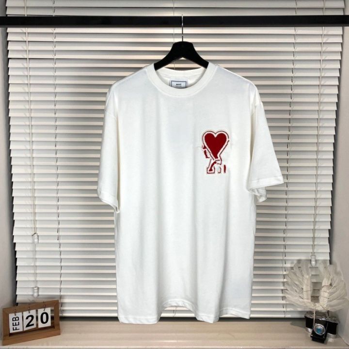 25%20Summer%20New%20Fashion%20Brand%20A*I%20Heart%20Patch%20Round%20Neck%20Short%20Sleeve%20Loose%20Fit%20Unisex%20Casual%20Versatile%20Fashion%20Top%20T%20T-shirt%20-%20Image%206