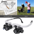 Sutuiying 8X/15X/23X Head-mounted LED Magnifying Glass 2XLED Watch Jeweler Bargain price Repair Reading Observation Telescopic Magnifier Glasses. 