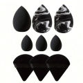 New 9 PCS 3 salmon beauty egg velvet triangle setting powder puff mini beauty tool blender travel beauty tool. 