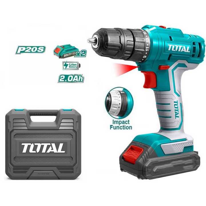 Total lithium ion cordless drill 12v with 2pcs batteries