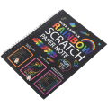 6pcs 19X26Cm Large Magic Color Rainbow Scratch Paper Note Book Black Diy Drawing Toys Scraping Painting Kid Doodle. 