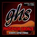 GHS Strings S315 Phosphor Bronze - Extra Light Acoustic Guitar Strings 011-050. 