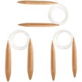 NAMUNY 3PC Wooden Circular Knitting Needles,15/20/25mm Natural Wood Jumbo Needle for Chunky Yarn Giant Circular Knitting Needle. 
