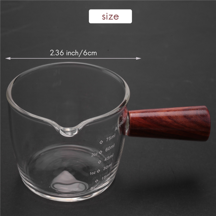 LKPCIGCXM%20Glass%20Measuring%20Cup%20Espresso%20Glass%2075ML%20Triple%20Pitcher%20Barista%20Single%20Spouts%20with%20Wood%20Handle%20-%20Image%205