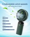 Portable Handheld Personal Rechargeable Fan LED Digital Display 90°Adjustable 4000mAh Rechargeable Fan 3-4 Hour, 5 Speed Wind Mini Aromatherapy Fan for Office Room Table Outdoor Travel. 