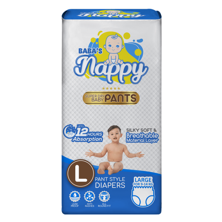 Baba's Nappy Baby Pull Up Diaper Economic Pack, Large (Pack of 46)