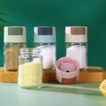 Press-type Glass Sealed Salt Control Bottle Condiment Home Condiment Moisture proof Salt Dispenser Sprinkle Salt Seasoning Bottle Sugar Jar. 