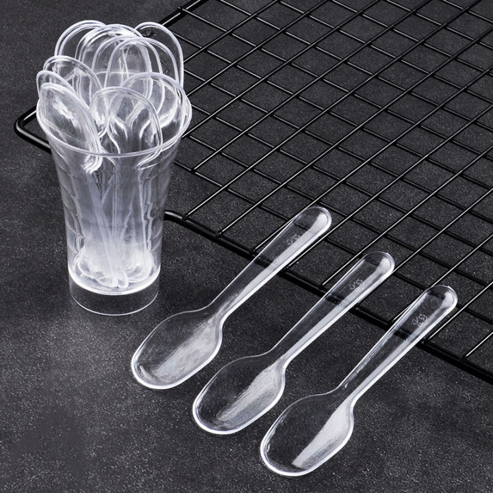 200pcs%20Mini%20Clear%20Plastic%20Spoons%20Disposable%20Flatware%20For%20Jelly%20Ice%20Cream%20Dessert%20CVFHHH%20-%20Image%203