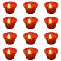 Led Light Water Sensor Diya Artificial Flameless Candle All Occasions Ganapati Navratri Diwali Wedding Party (12-Diya). 