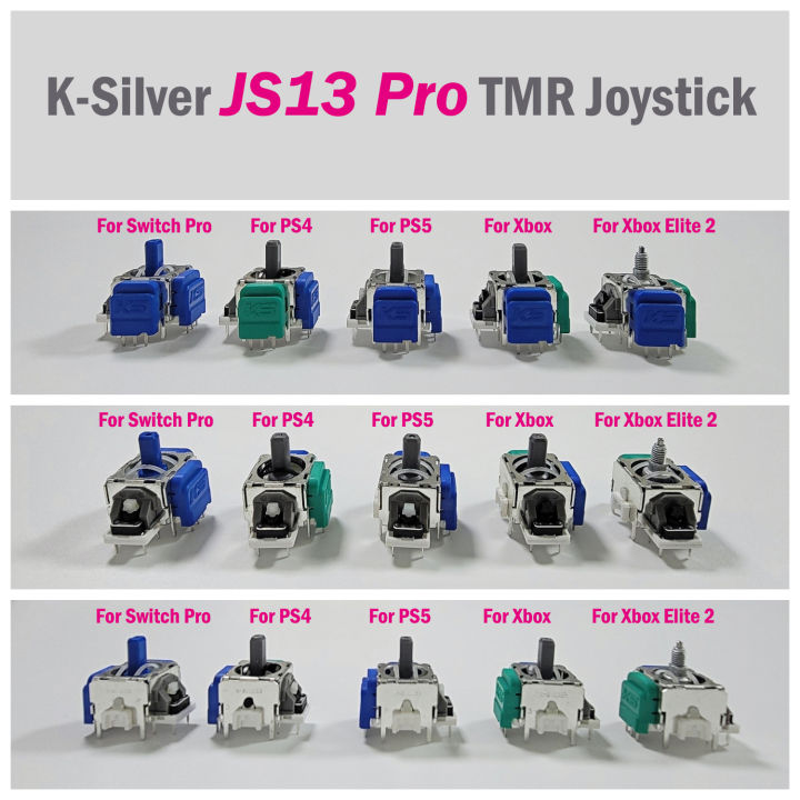 K-SILVER JS13 PRO TMR Joystick for Switch Pro PS5 PS4 Xbox Series Xbox Elite 2 Anti-Drift Electromagnetic 3D Analog ThumbStick