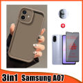 3in1 Samsung A07 Phone Case for Samsung A17 A06 A16 Soft Ceramic Screen Protector Film + Camera Lens Film. 
