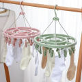 18 Clip Round Plastic Hanging Dryer Type Laundry Drying Rack Multifunctional Plastic Underwear Socks Home Drying Rack. 