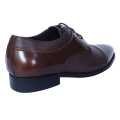Chocolate Leather Lace Up Pattern Design Black Horse Formal Shoes For Men. 