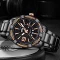 NAVIFORCE  Nf9117 Luxury Stainless Steel Watch For Men - Black/Rosegold. 