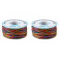 2X Tin Plated Copper Wire,8-Wire Colored Insulation Test Cable P B-30-1000 250M 30AWG Tinned Copper Solid Cable. 