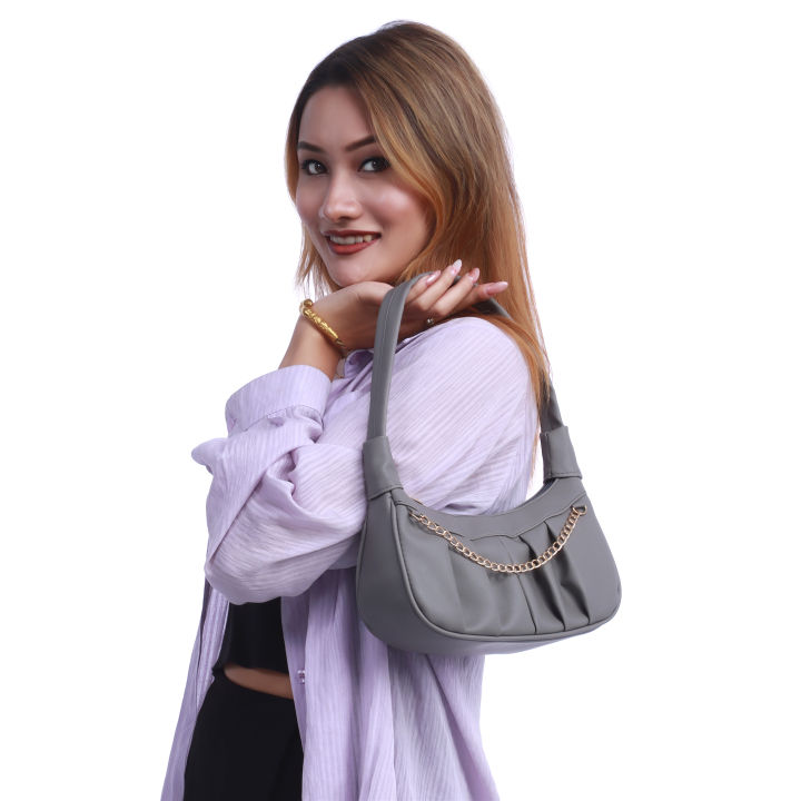 Dark%20Grey%20Ladies%20Shoulder%20Bag/Hand%20Bag/Top%20Handle%20Bags%20-%20Image%202