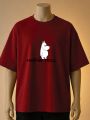 Moomin Troll Graphic Printed Oversized T-Shirt-Cream, Maroon, White. 
