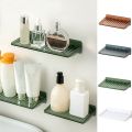 Stable Plastic Wall Mounted Shower Storage Rack Large Capacity White Bathroom Shelf Wall Mounted Stable Cosmetics. 