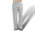Mens Cotton Linen Drawstring Pants Elastic Waist Casual Jogger. 